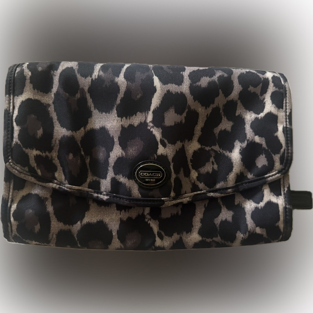 COACH Leopard-Print Cosmetic Travel Bag